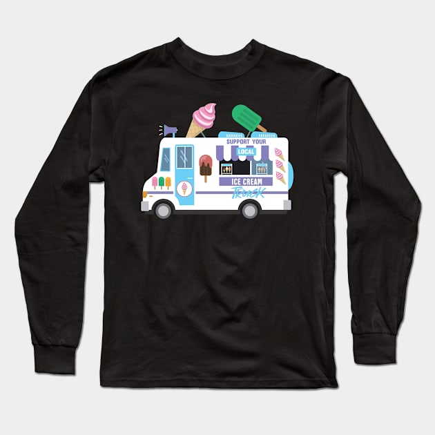 Ice Cream Truck Long Sleeve T-Shirt by TheBestHumorApparel